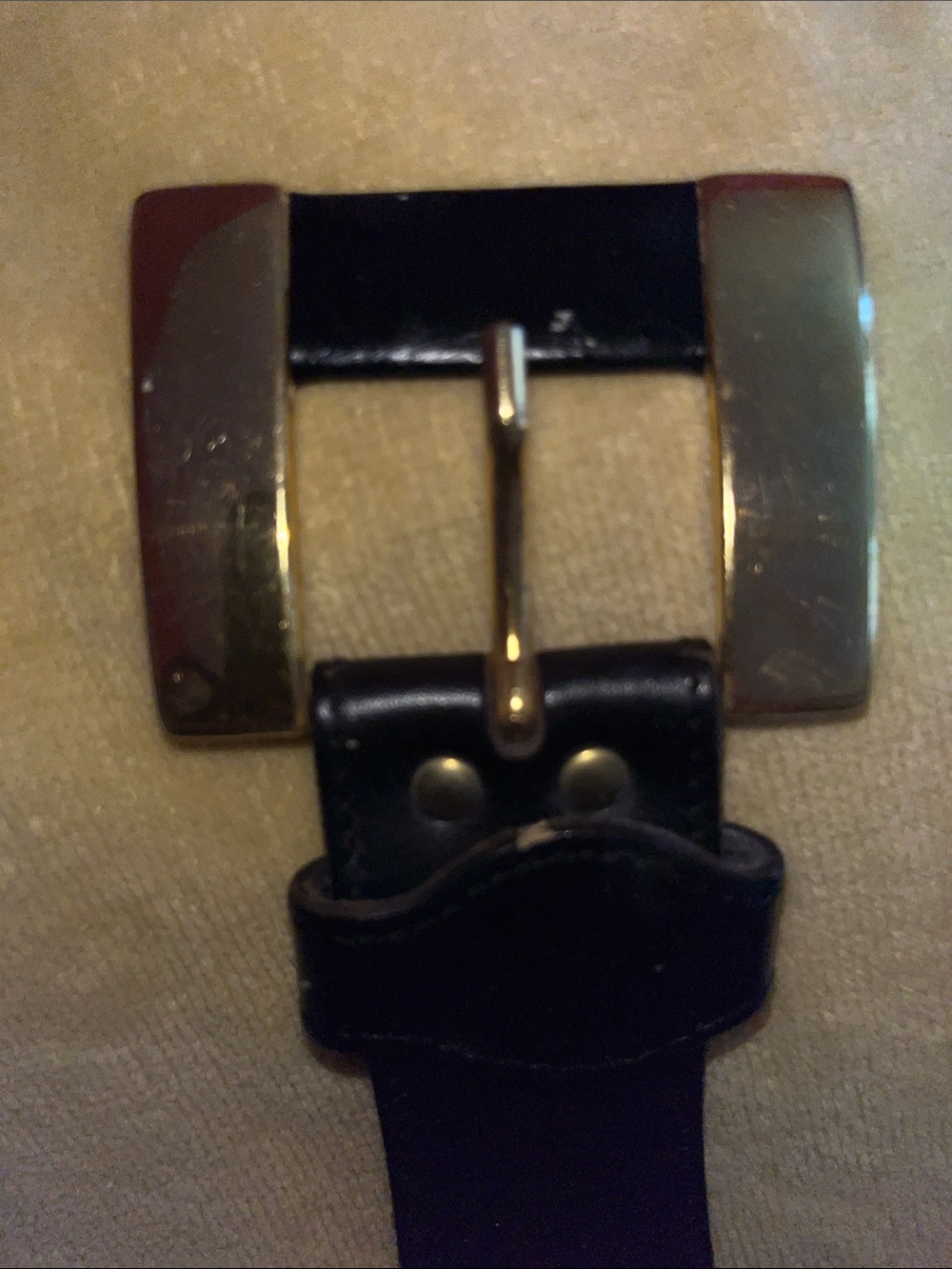 🌺SALE🌺 Italian Black Genuine Leather with gold chain women’s belt in GUC - Picture 7 of 8